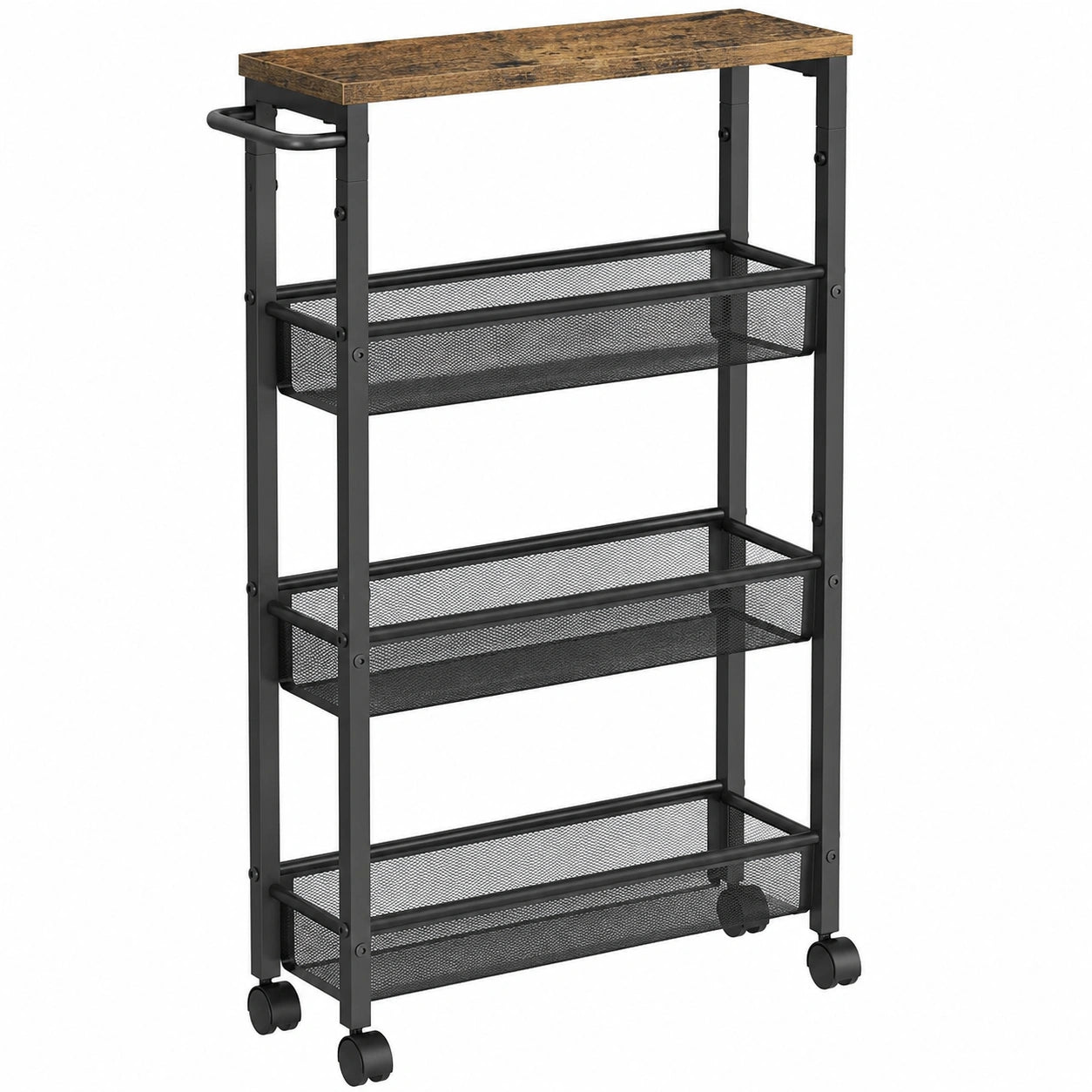 desserte-de-cuisine-a-4-niveaux-avec-roulettes-etagere-en-acier-pour-petit-espace-marron-rustique-et-noir-qfcvfp3391ru